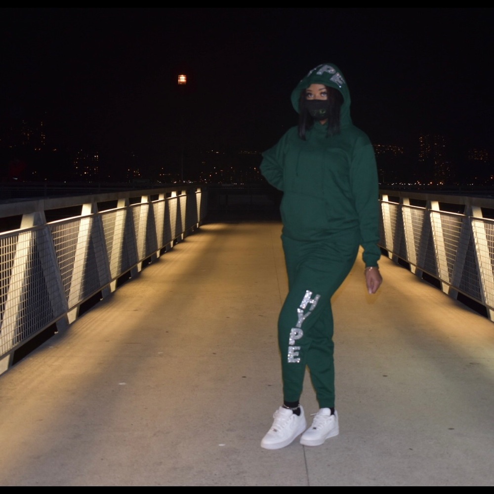 Forest Green Sweatsuit (Glitter)